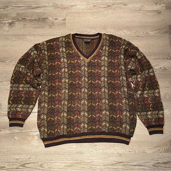 Vintage Tosani V-Neck Sweater Made In Canada Wool Acrylic Men’s Size Medium. - Picture 1 of 4